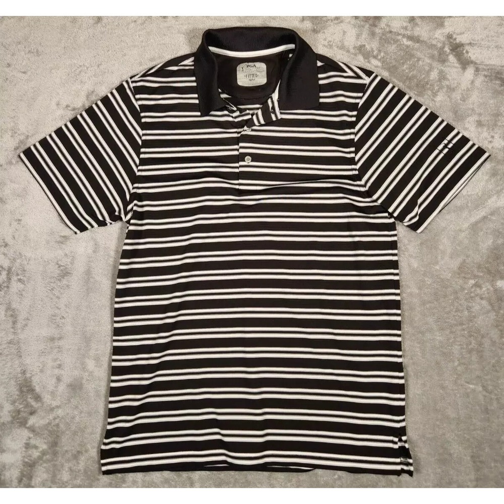 PGA Tour Mens Polo Black Size Small
